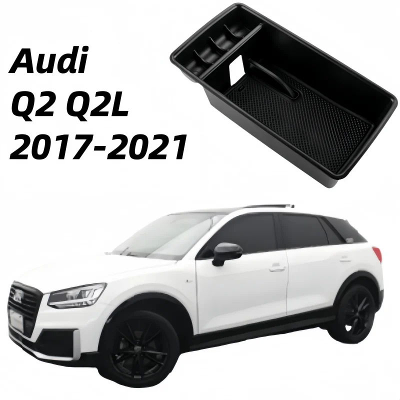 

For Audi Q2 Q2L 2017 2018 2019 2020 2021 Armrest Storage Box Tray Organizer Stowing Tray Case Container Interior Accessories