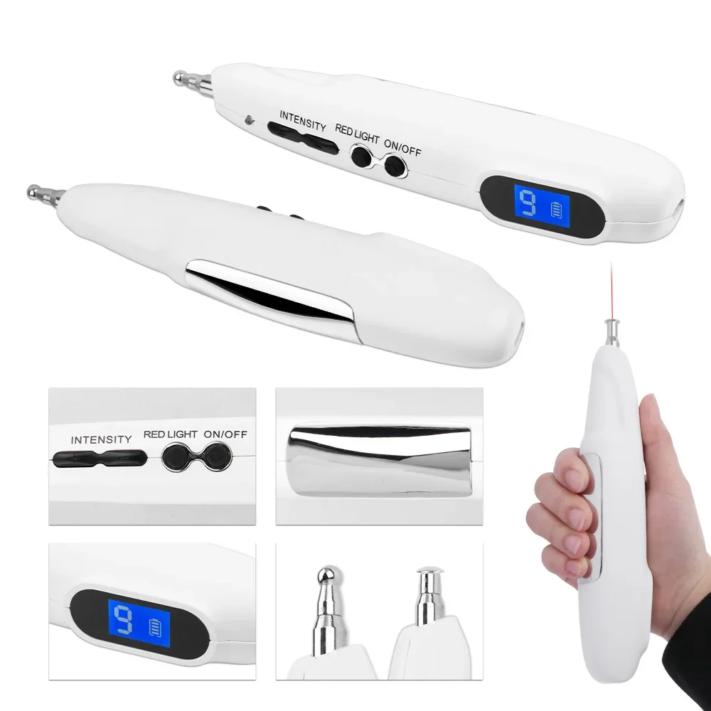 

Electronic Acupuncture Pen TENS Point Massager With Digital Display Laser Therapy Heal Massage Acupoint Muscle Stimulator Device