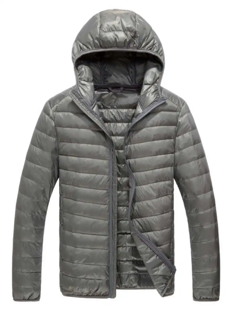 Men's Winter Lightweight Padded Jaet Hooded Du down Outerwear plus Size Casual Sle Polyester Fabric Non-iron Treaent