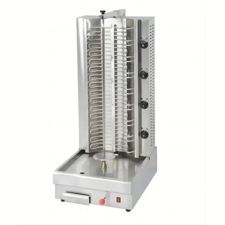 Gas and Charcoal Chicken Mini BBQ Glass Equipment 3 in 1 BBQ Heating Element Kebab Electric Rotary Motor