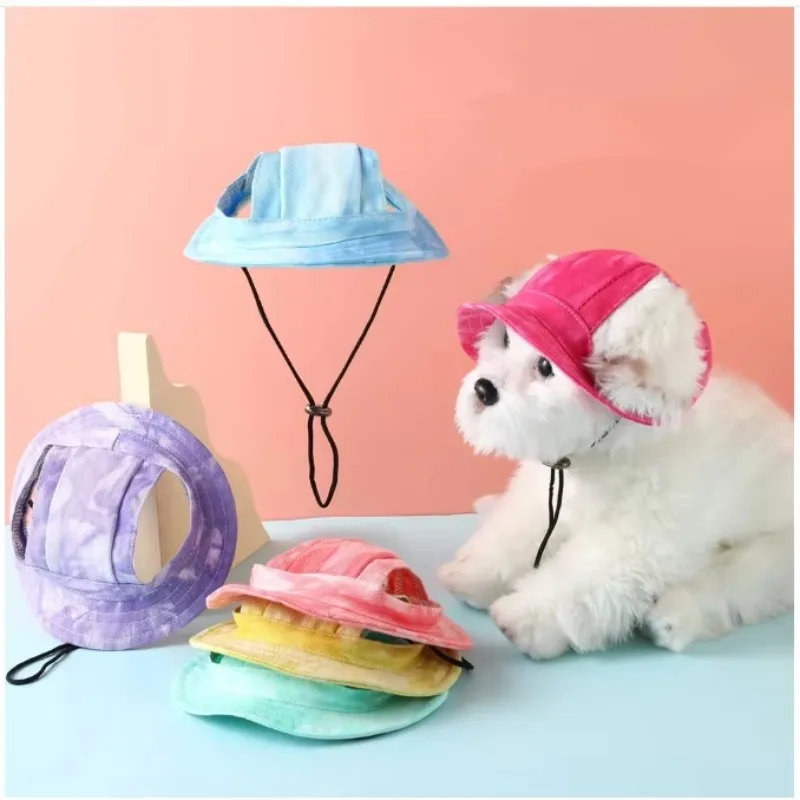 

High Quality Cute Adjustable Cotton SunCap for Pets Princess Dog Hat with Tie Bow Tie Breathable Sun Protection for Autumn