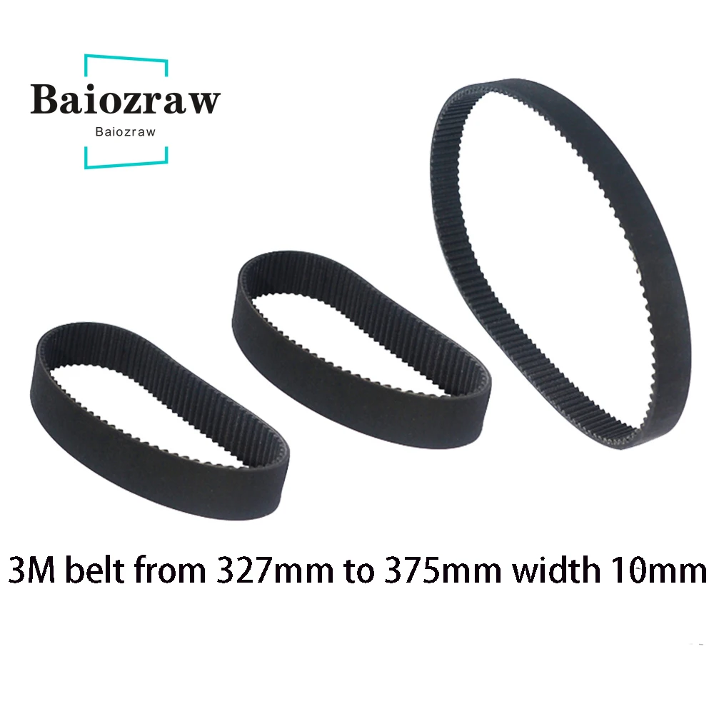 

3D Printer HTD 3M Closed Loop Rubber Timing Belt 327 330 333 336 339 342 345 348 351 354 357 360 363 366 375mm Width 10mm HTD 3M