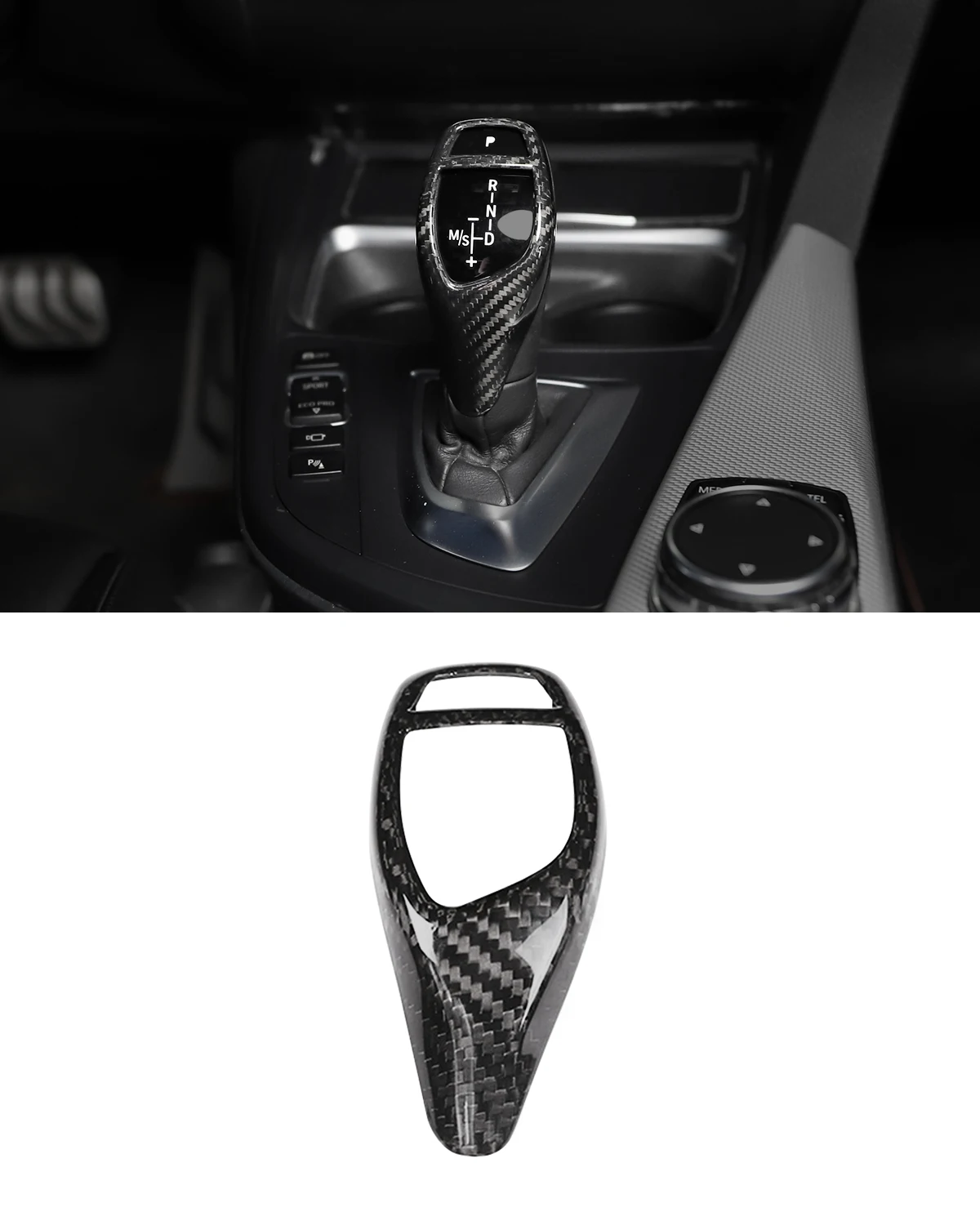 

carbon fibre Shift lever cover For BMW M Sport F30 F10 3 4 5 6 Series X4 X5 X6 GT Car Gear Shift Frame Gear Knob Cover Head Trim