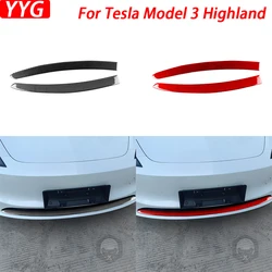 Per Tesla Modello 3 Highland 2024 Accessori Auto Paraurti Anteriore In Fibra di Carbonio Labbro Spoiler Pannello di Copertura Interni Adesivo di Modifica