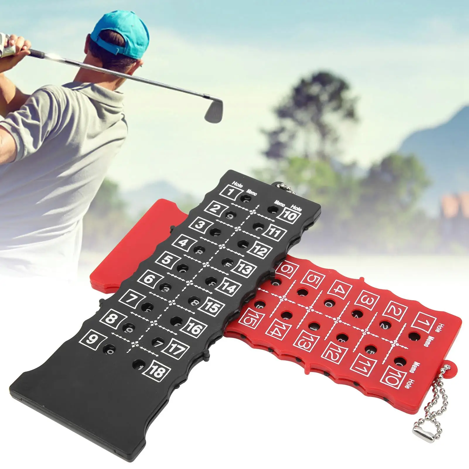 2pcs 18-Hole Golf Score Counter - Red & Black Scoreboard for Training & Competition Accessories