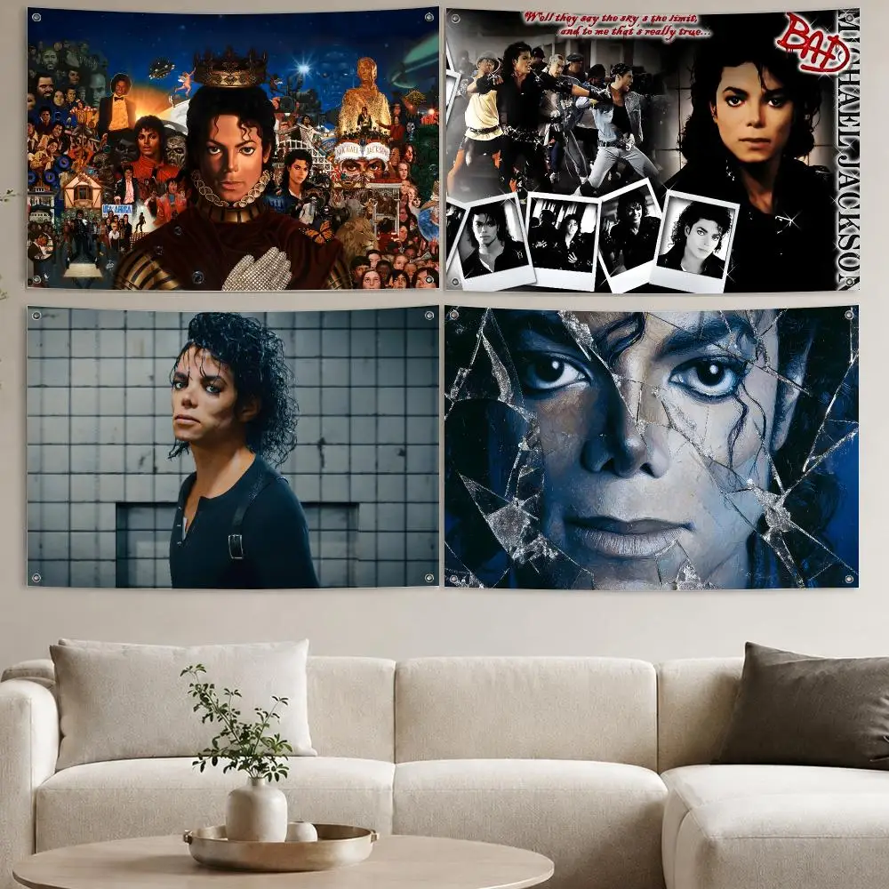 Classic Singer M-Michael Jackson Flags Aesthetic Wall Tapestry Printed Wall Hanging Living Room Party Outdoor Decor