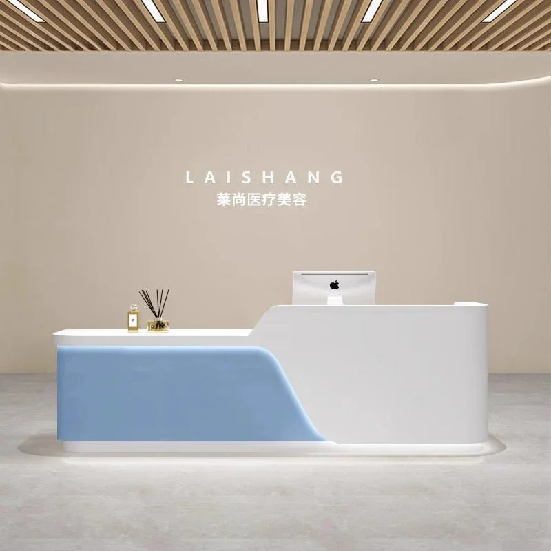 Desk Beauty Salon Dental Clinic Bar Luxury Nail Art Modern Minimalist Company Reception Desk Training Institution Information