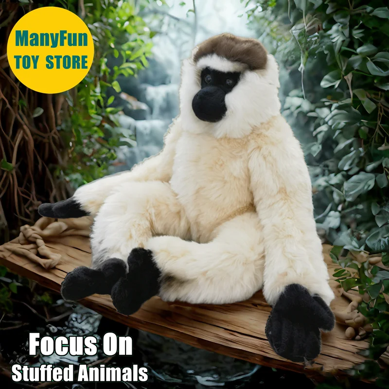 

Gibbon Plush Toy Lifelike Monkey Plushie Realistic Sifaka Stuffed Animal Hylobatidae Ape Simulation Doll Gift Collectors