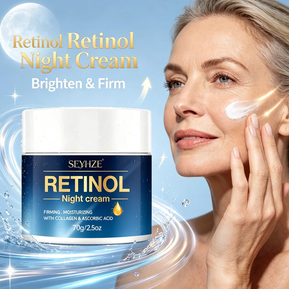 SEYHZE Retinol Night Cream, with Hyaluronic Acid, Vitamin C, Collagen, Niacinamide, Rose, Aloe Vera, for Men & Women, Deep Hydra