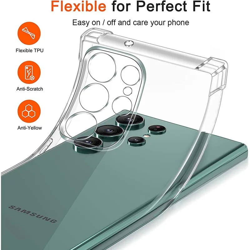 Kameraschutz-Hülle für Samsung S26 Ultra Hülle Samsung Galaxy S26 Plus S 26 Ultra Cover Luxuriöse Stoßfeste Transparente TPU Soft Case