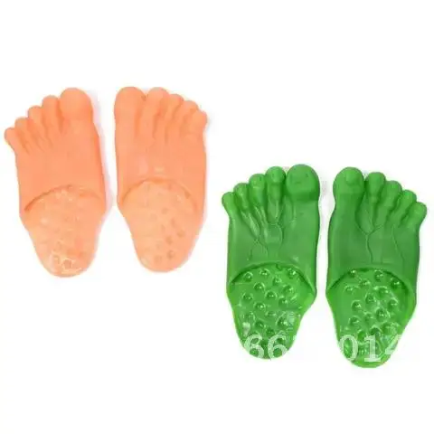 

Party Halloween Supplies Funny Toe Slippers Hulk Vinyl Slippers Simulation Barefoot Shoes Tricky-Spoof Slippers Potato Shoes