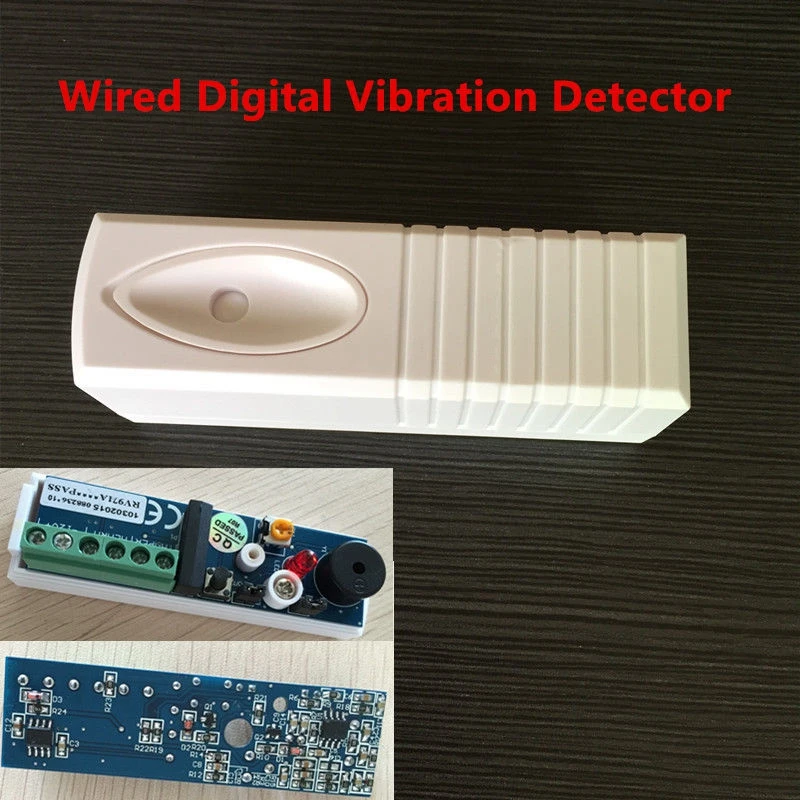 1PCS Security Alarm Intelligent Digital Wired Vibration Detector Alarm Shock Sensor Detector Burglar Home Alarm System