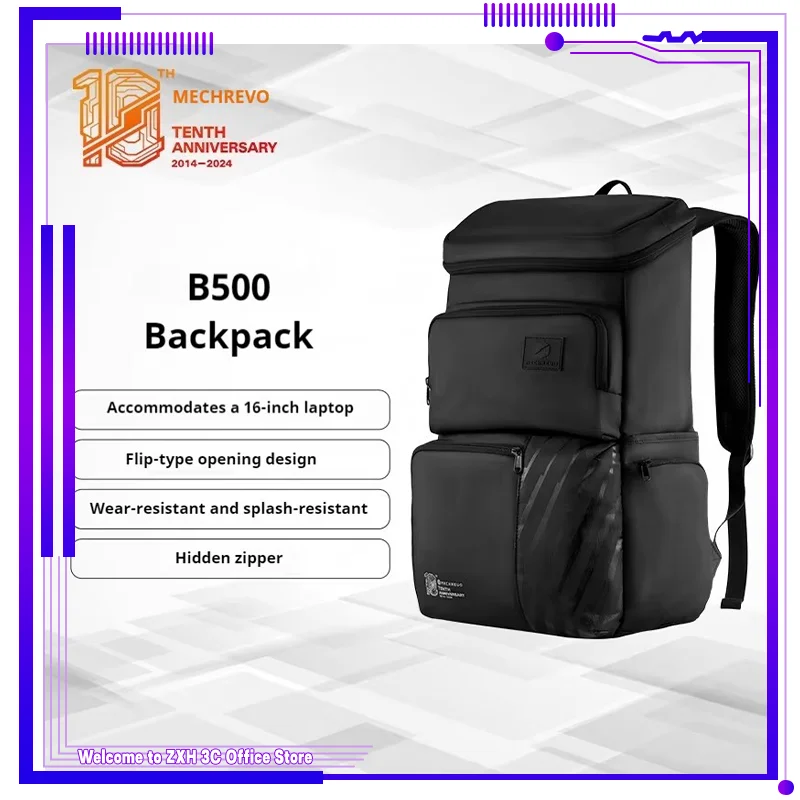 Mechrevo B500 Backpack Business Leisure Large Capacity Waterproof Simple Durable Lightweight Labor-Saving  Game Laptop Backpack