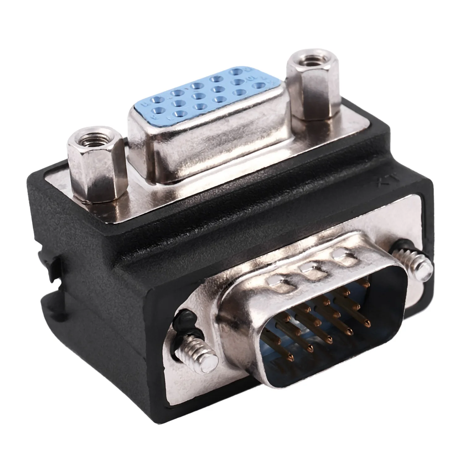 

15-Pin VGA Male to Female M/F Right Angle Adapter