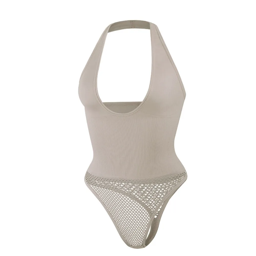 

Seamless Halter Bodysuit Shapewear G-string Tummy Control Girdle Body Shaping Underwear Hollow Thin Postpartum Body Shaper