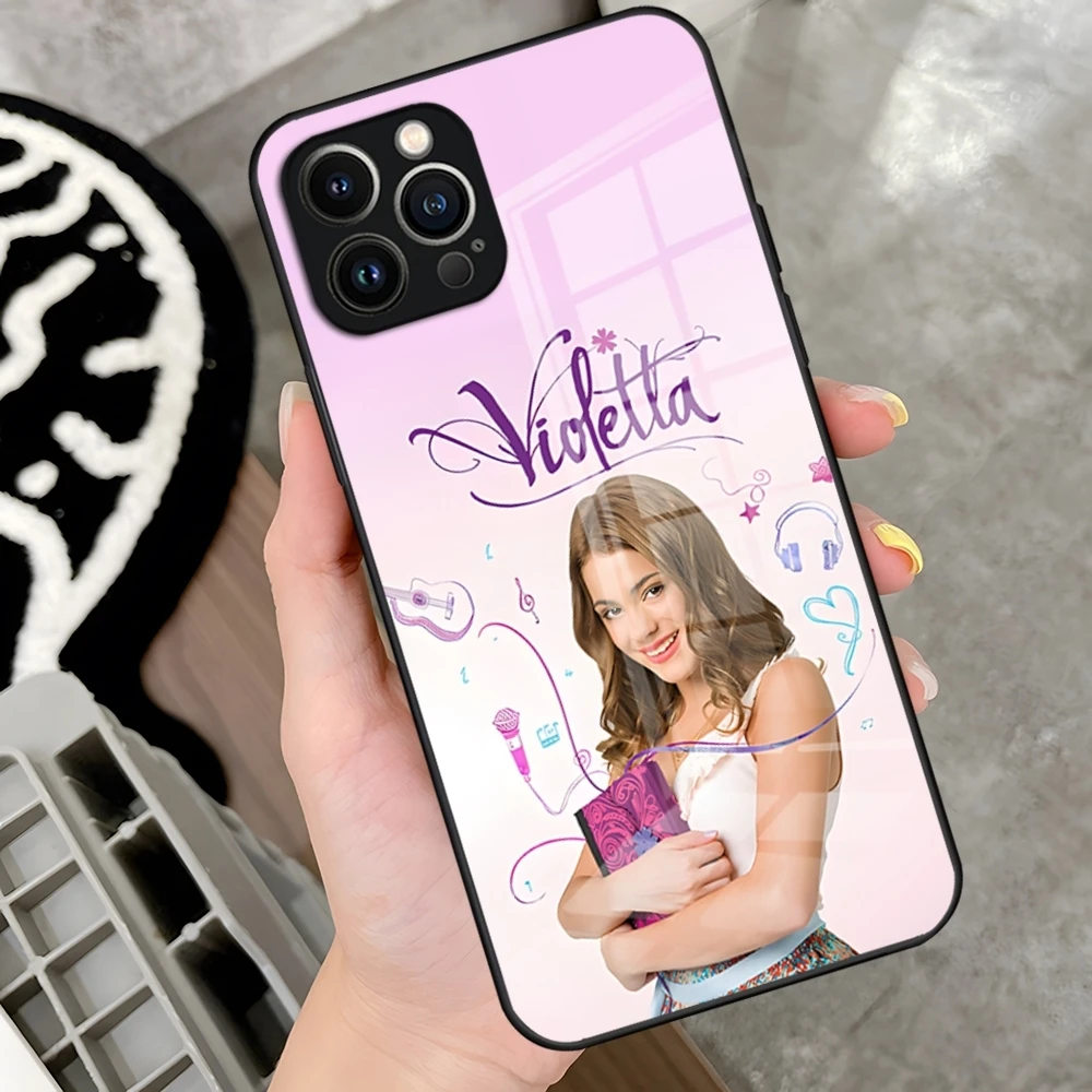 Violetta tv show cell Phone Case for iPhone 15 Pro 14 13 12 11 Mini X XS XR Max 6 8 Plus SE 2020 Glass Design Cove