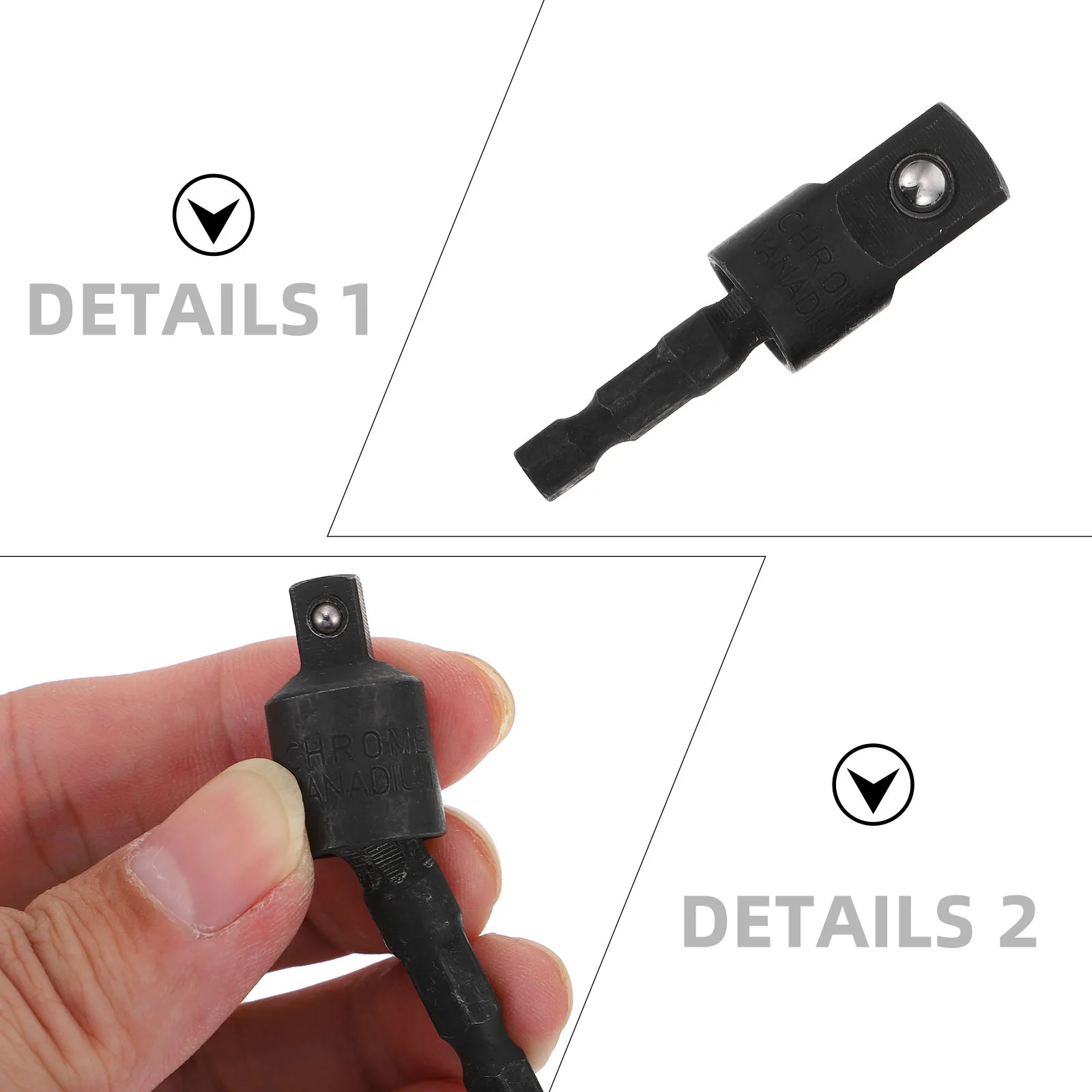 

2 Sets Square Head Adapter Power Swivel Socket Metal Rotatable Impact Driver Drill Bit Wobble Sockets Anti for Mechanics