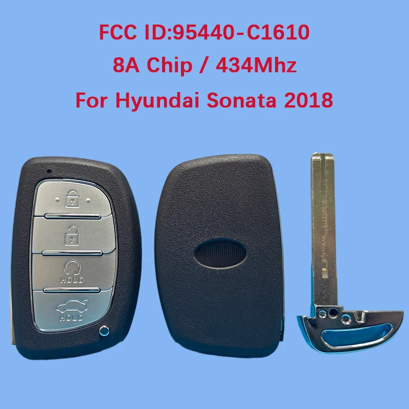 

CN020331 послепродажного обслуживания, 4-кнопочный смарт-ключ, дистанционный автоматический запуск, чип 8А, 433 МГц, FCC ID 95440-C1610 для Hyundai Sonata 2018
