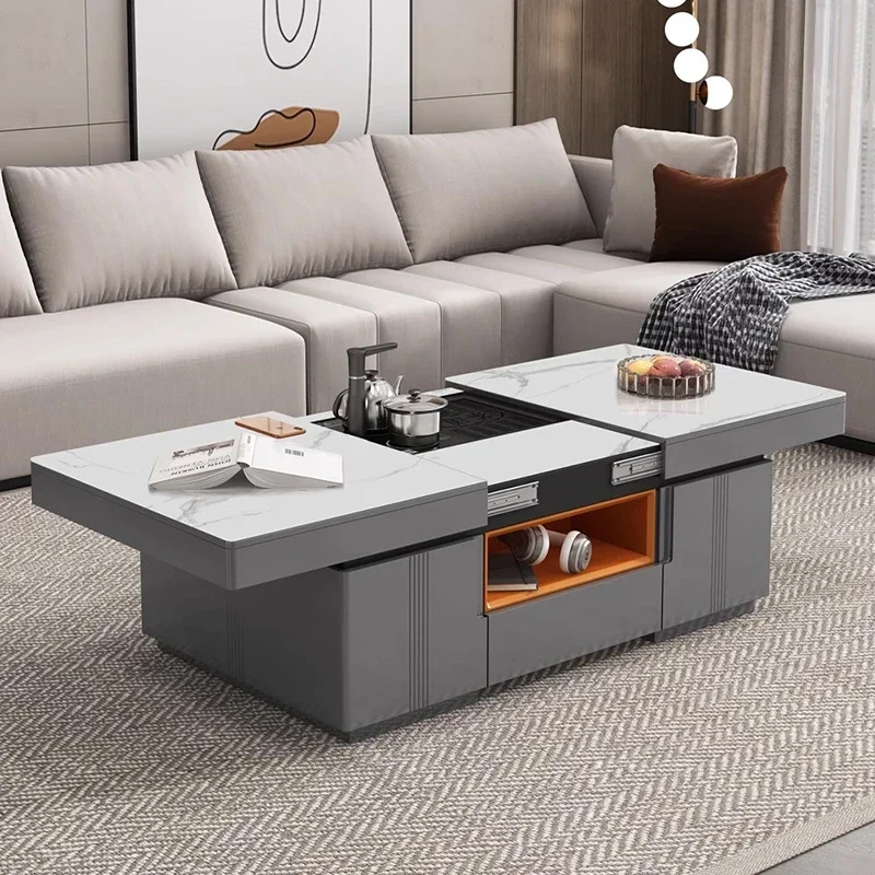 

Chinese Elevator Coffee Table Extendable European Storage Unique Luxury Coffee Table Nordic Aesthetic Couchtisch Room Furniture