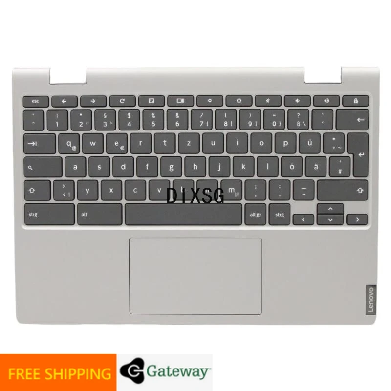 

DE German Platinum Grey Keyboard Upper Case Palmrest Shell Cover For Lenovo Chromebook C340 11 5CB0U43717