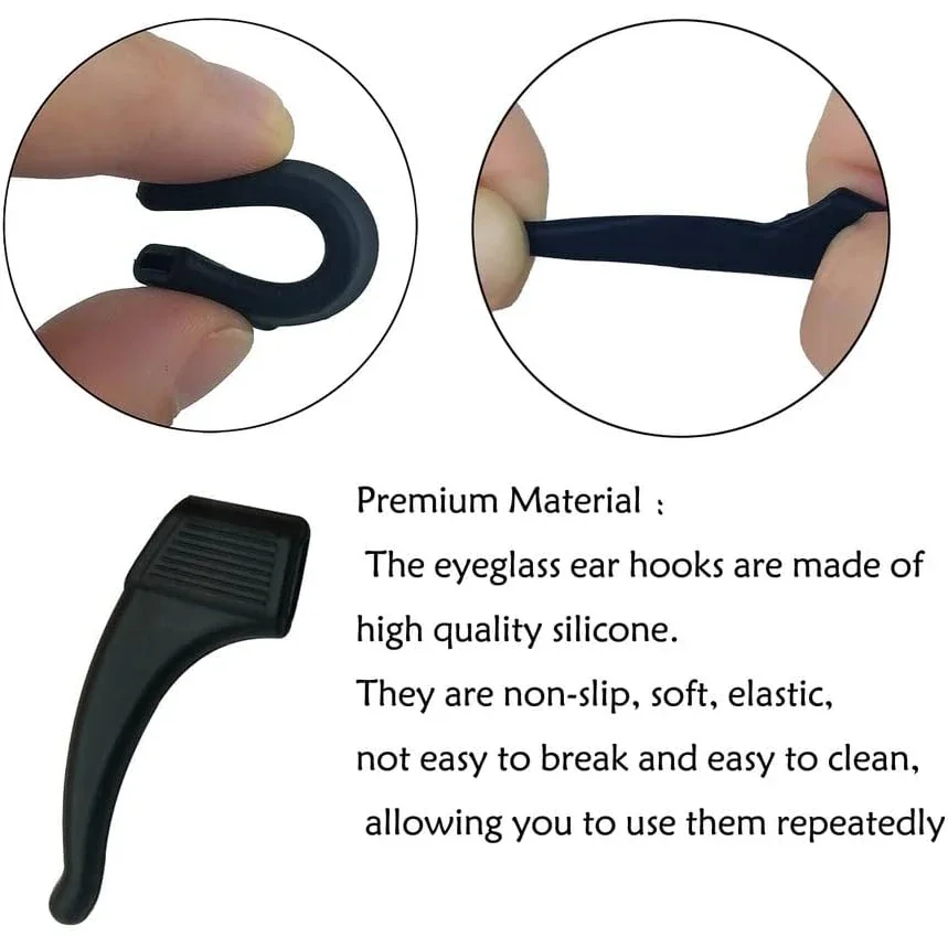 2/40pcs Silicone Ear Hook Anti-slip Glasses Leg Ear Sleeve Bracket Fastener Sunglasses Accessories Grip Anti-fall Eyewear Holder