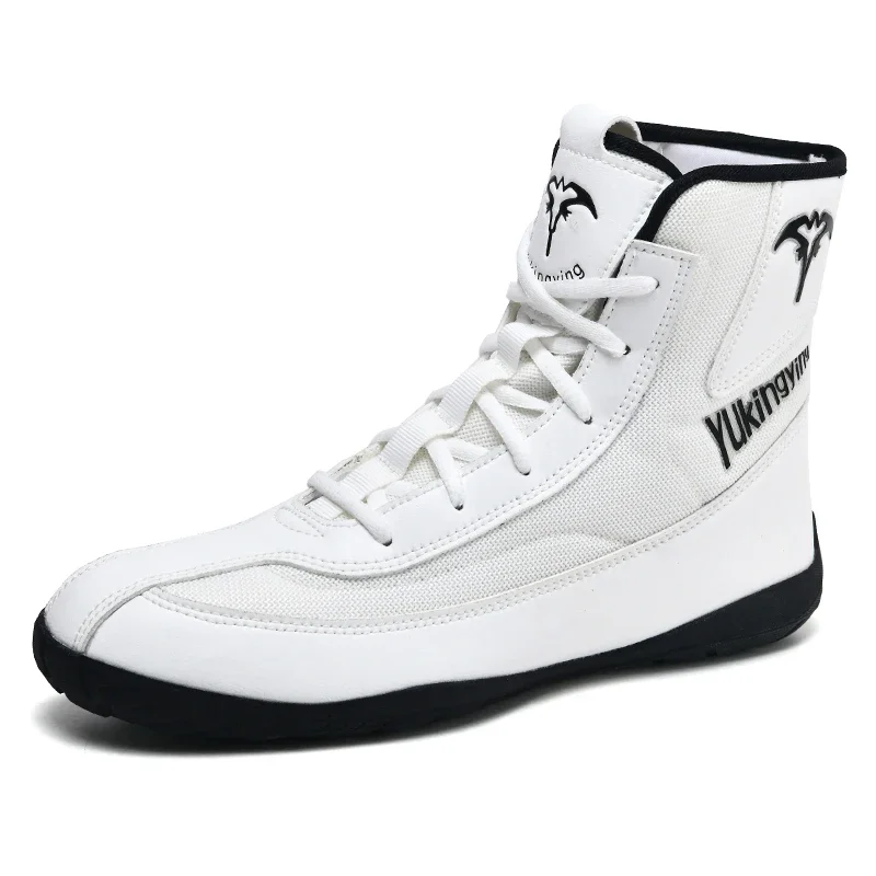 Men Wrestling Shoes High Top Indoor Gym Male Flighting Boxing Sneakers White Black Man Professional Boxer Shoes Big Size 39-46