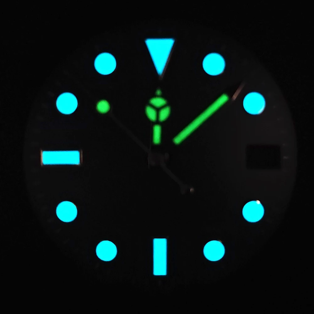 Cadran avec logo personnalisé de 28.5mm, cadran NH35, montre automatique pour hommes, cadran lumineux bleu adapté aux accessoires de montre à mouvement NH35