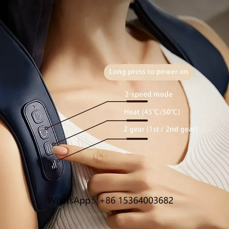 

Intelligence Sticker Body Shoulder Back Rechargeable Usb Charger Wearable Neck Massager Instrument With Heat Black Blue Colour