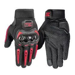 Motorcycle Gloves Black Racing Genuine Leather Motorbike Road Riding Team Glove Men Summer Winter Cycling Gloves