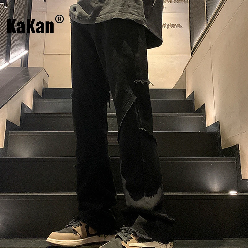 Kakan-nuovo Design di nicchia con un sottile Denim svasato per uomo, pantaloni dritti Slim retrò High Street K24-XTD988