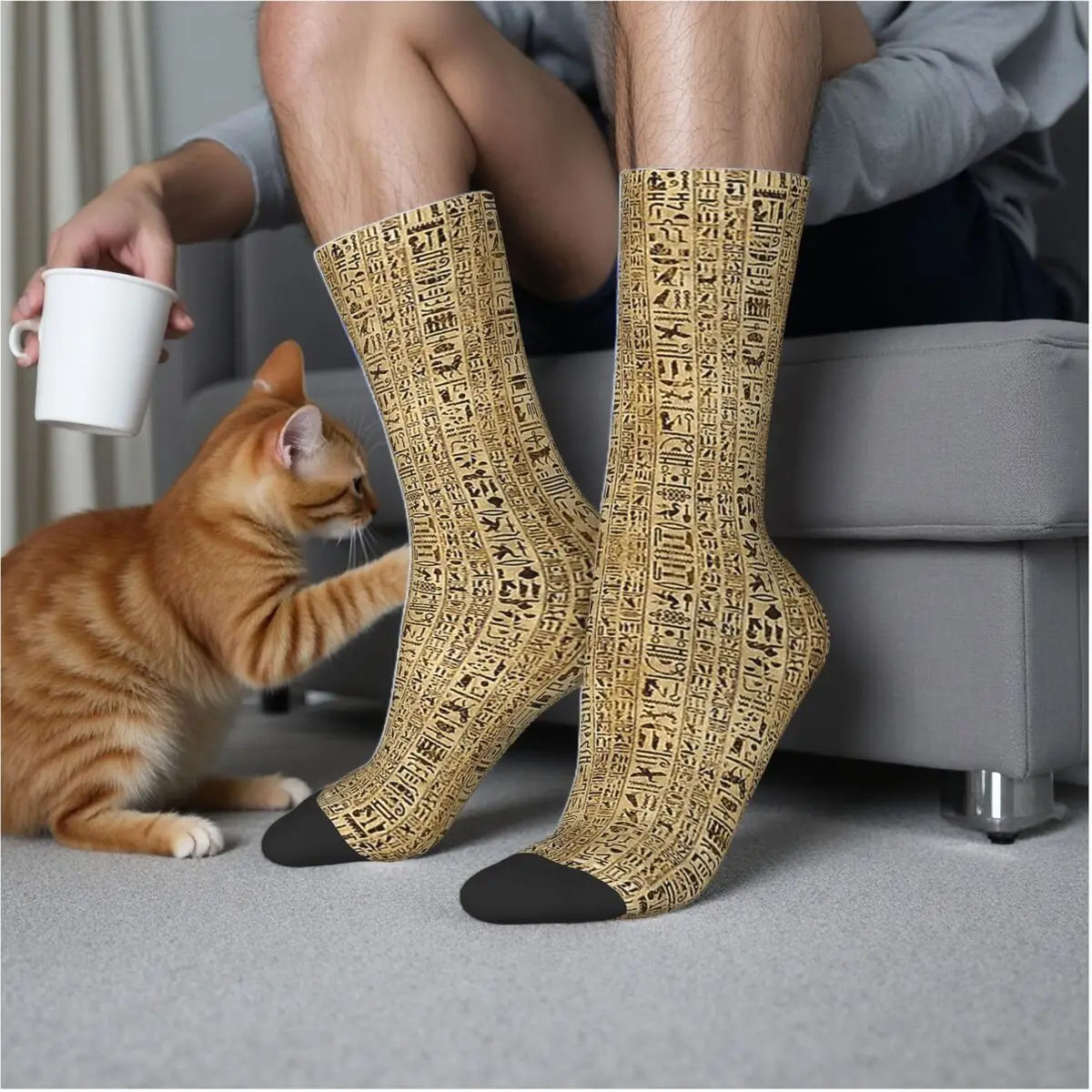 الهيروغليفية المصرية على جوارب البردي Harajuku جوارب عالية الجودة كل موسم الجوارب الطويلة اكسسوارات للهدايا للجنسين #1