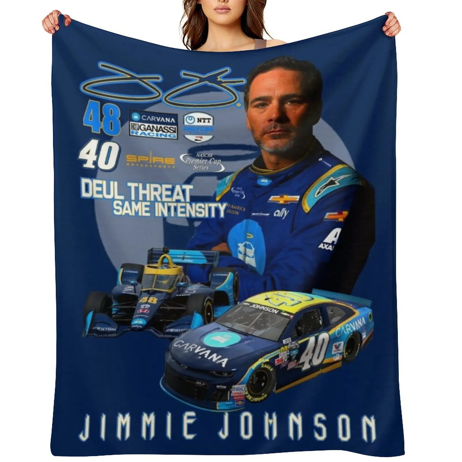 

Jimmie Johnson Deul Threat 2021 Throw Blanket manga Single Blankets For Baby sofa bed Blankets