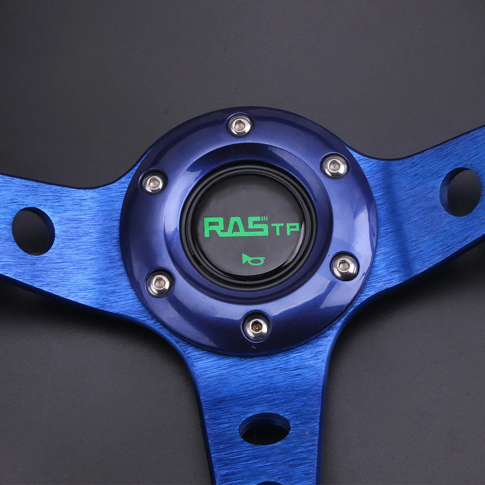 RASTP- Universal 14inch 350mm Racing Drift Steering Wheel Aluminum PU Car Sport Steering Wheels Car Accessories RS-STW020-TP