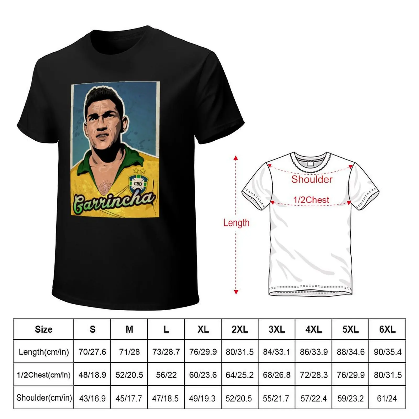 Garrincha soccer player T-Shirt korean fashion blue archive funny shirt cotton oversized t shirt men