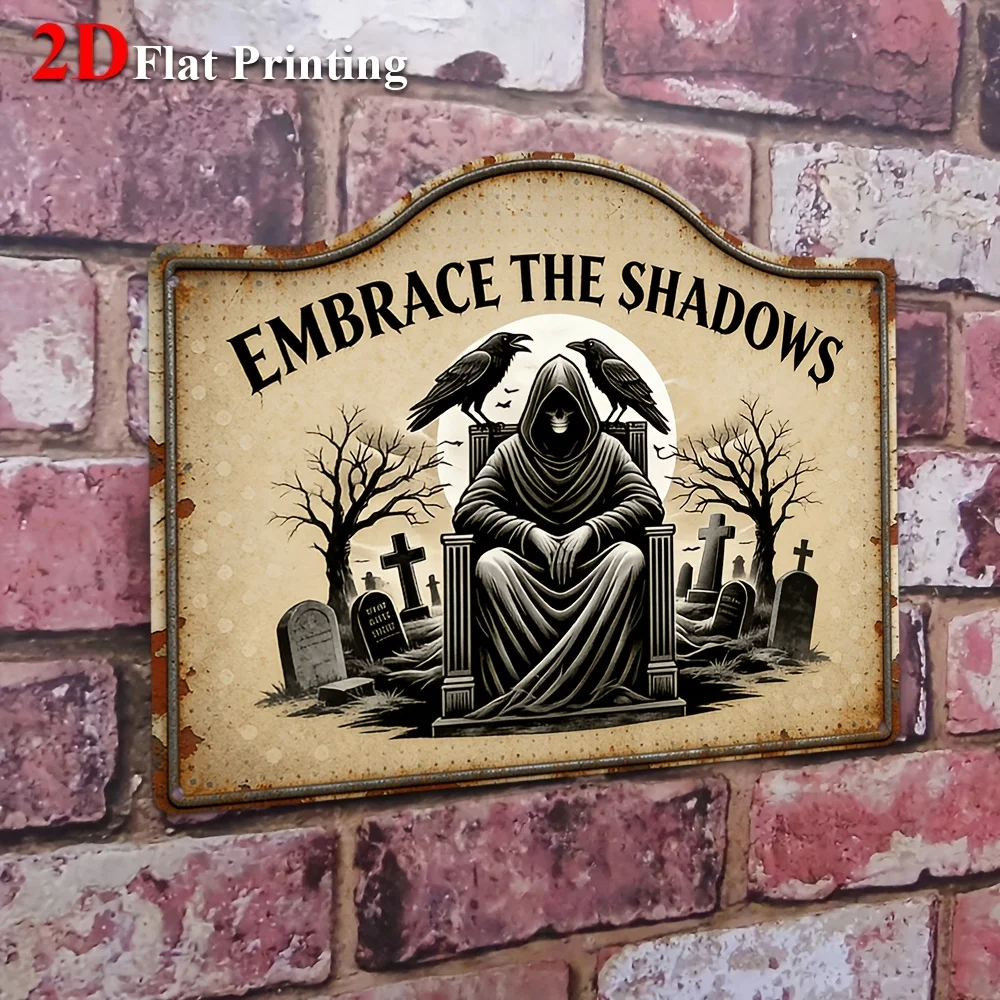 1pc, 2D Flat, Signs Metal Sheet Painting 