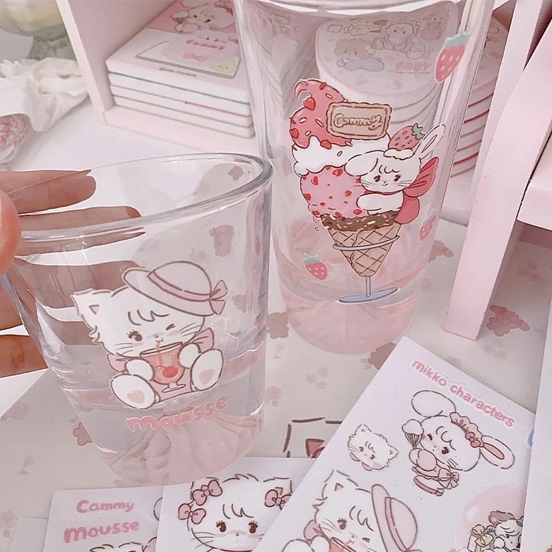 Kawaii Mikko Mousse Souffle Cammy Latte Stickers Waterproof Crystal Sticker Diy Decoration Sweet Cute Kids Toys Gift For Girls