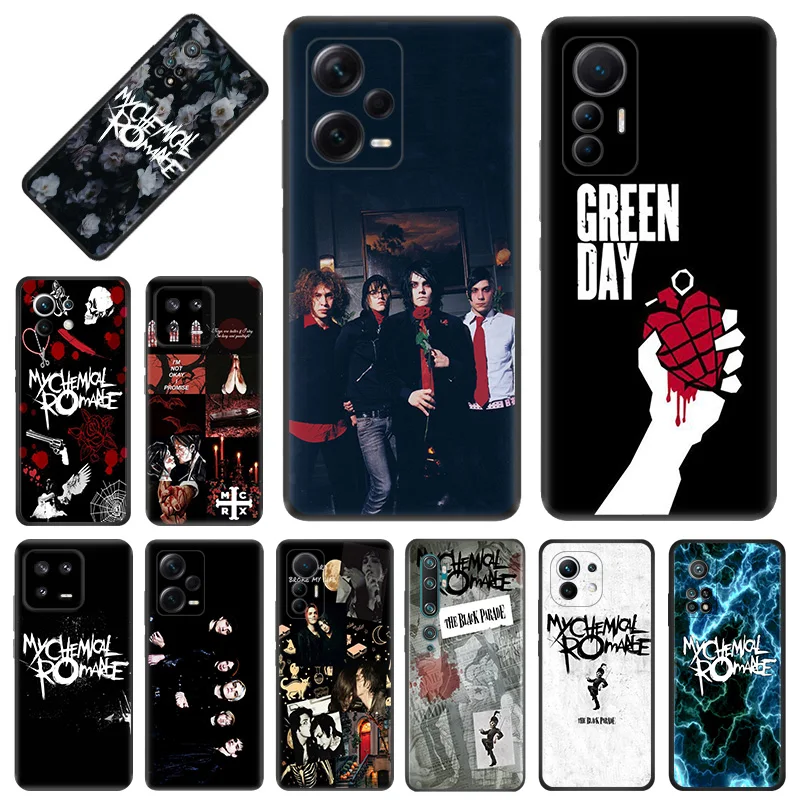 My Chemical Romance Black Phone Cases for Xiaomi 12S 12T 12 13 Lite Mi CC9 Redmi A1 A2 12C Note12 Pro 4G 5G Plus Fashion Cover