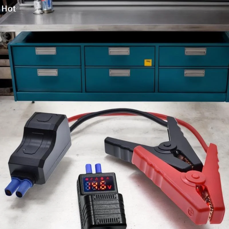 1Pcs Intelligent Clamp Booster 650A 12V Anti Reverse Connection Emergency Jumper Cable Clip With EC5 Plug Connector