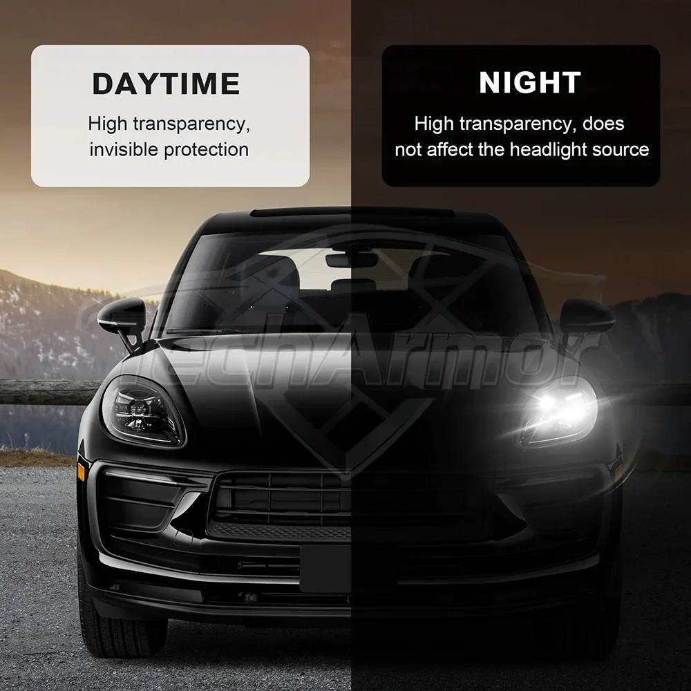 TPU For Porsche Macan Base 2022 2023 2024 Car Headlight/Rearview Mirror Protective Film Anti-scratch Film Transparent Stickers