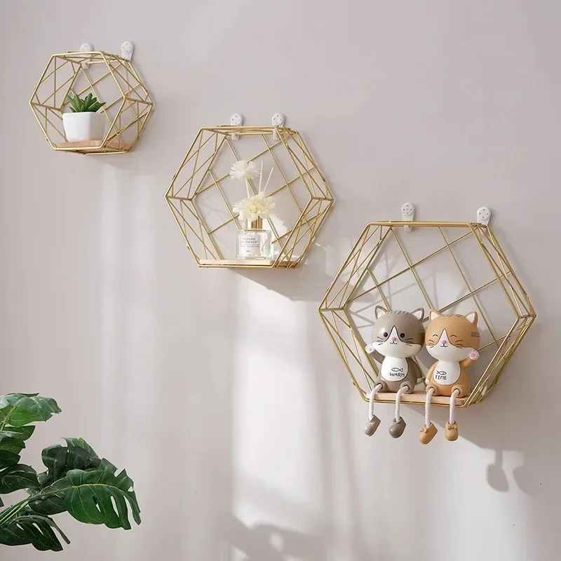 Living Room Wall Mounted Shelf Creative Home Wall Mounted Shelf Bedroom Decoration Wall Mounted Decoration Storage Rack JJ4708