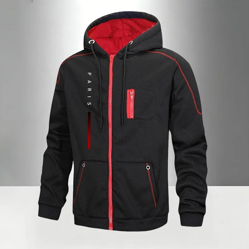 Paris Printing Mens Jacket Zipper Coat Casual Quality Cardigan Sweatshirt Hot Sales Sports Hoodie Office Home Street Clothing