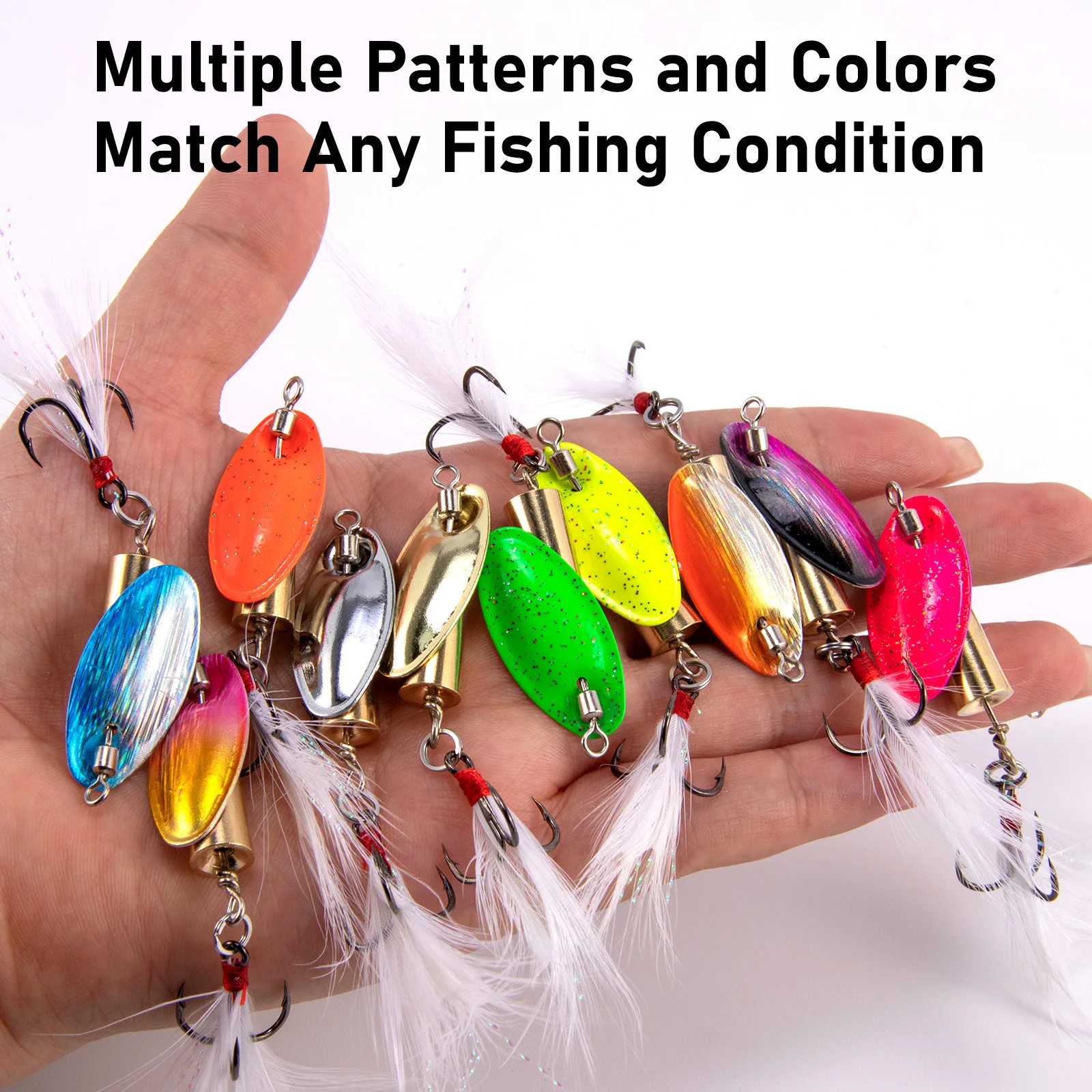 3 stücke Angeln Inline Spinner Forelle Spinner 3,5g 7,5g Spinnerbait Angeln Locken Metall Spinner Löffel Crappie Lachs Bluegill wobbler – Detail 10