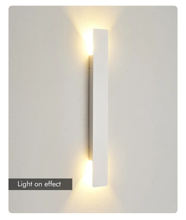 Outdoor Waterproof Wall Lamp Modern LED Lamp Black White Aluminum Up Lower Light Wall Lamps Waterproof IP65 110V 220V Fixtures