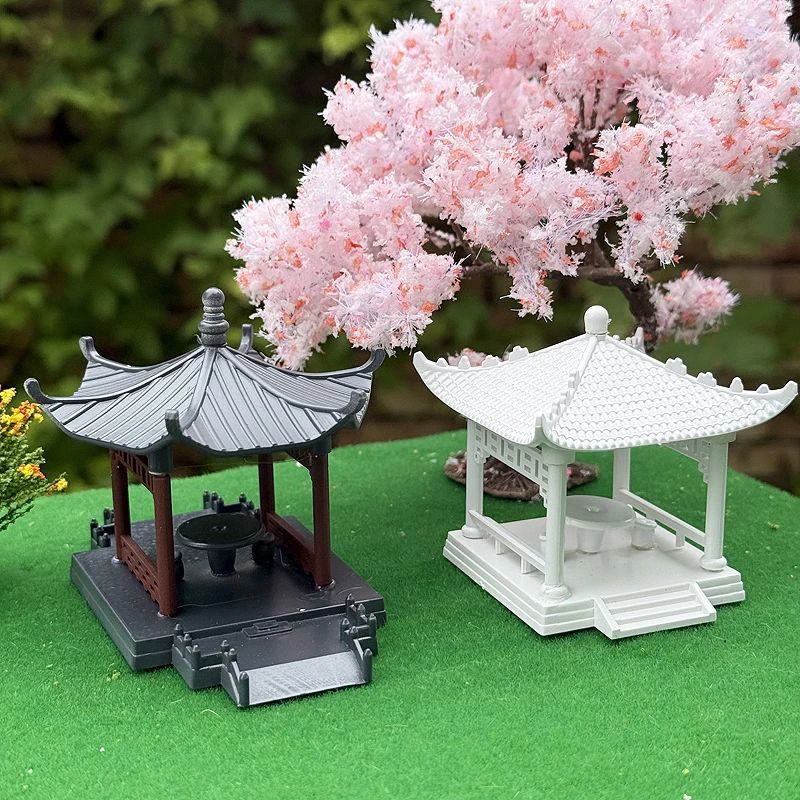 Retro Chinese pavilion model pavilion Chinese garden decoration material 1/87 Ho scale landscape decoration train railway layout