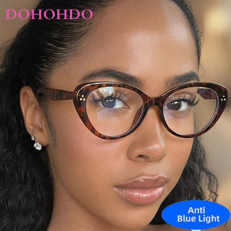 

Fashion Luxury Designer Cat Eye's Rice Nail Blue Light Blocking Glasses Women Reading Computer Play Games Eye Protection Eyewear