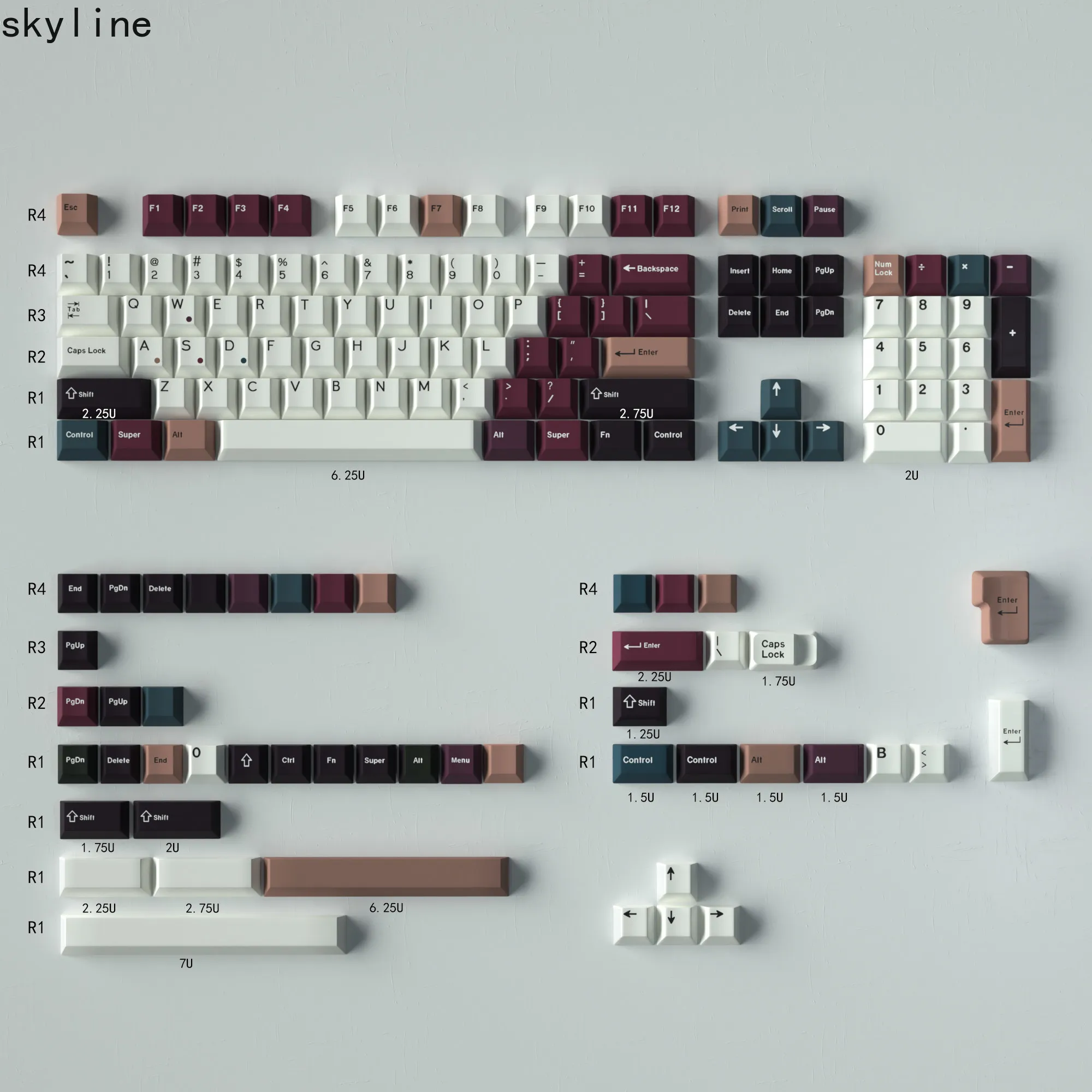 

Колпачки для клавиш PBT Dye Sub, полный комплект для механических клавиатур MX 68/87, с разноцветной подсветкой