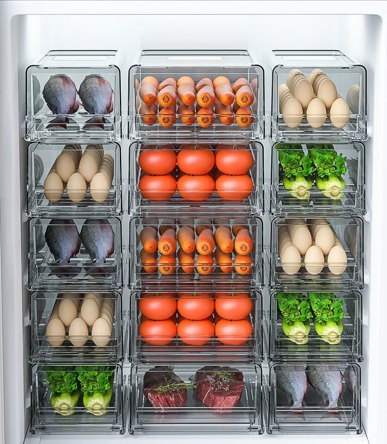 

Kitchen Storage Boxes Bins Refrigerator Storage Box Drawer Type Fresh-Keeping Refrigerator Special Multi-Layer Food Fruit Egg