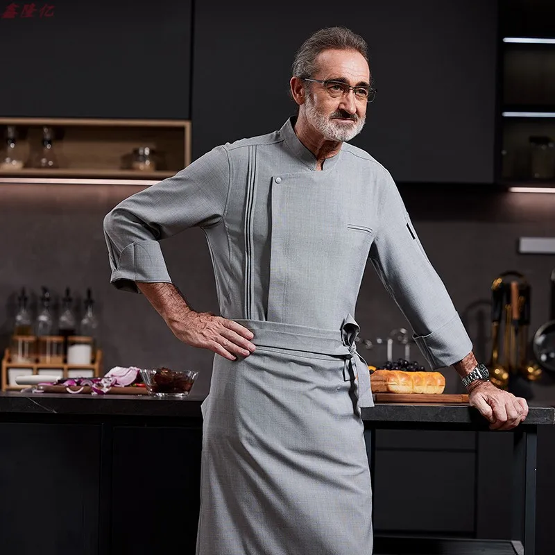 ホテルシェフ制服レストランシェフ作業服ケーキショップパン屋洋食レストランウェイター秋のキッチン服
