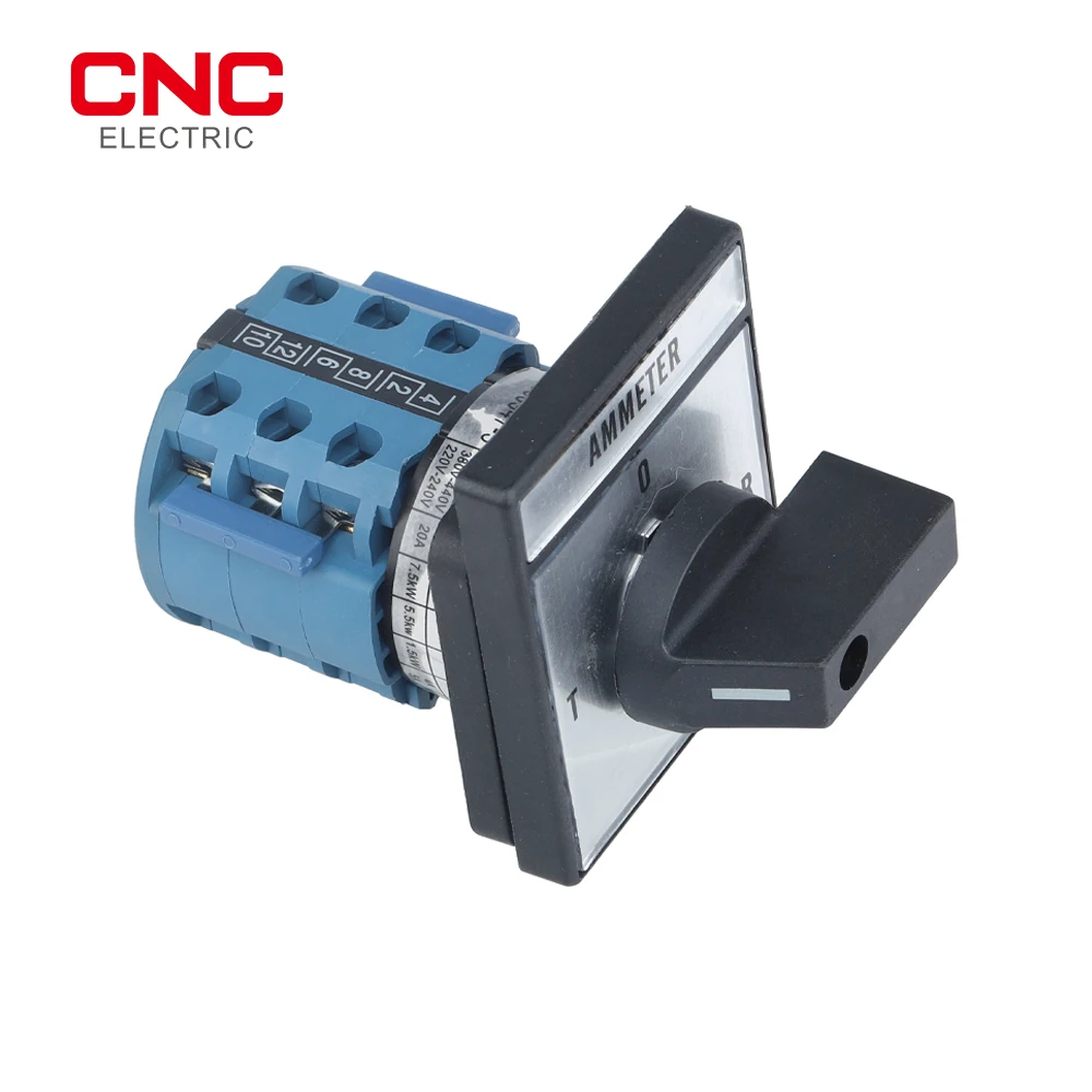 CNC LW28-20A AMMETER 660V 20A 4-Position 3Poles Panel Mount  Rotary Selector Changeover Switch