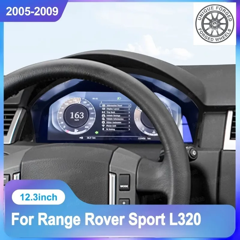 26 Style Digital Cluster LCD Virtual Instrument Speedometer Dashboard Cockpit Panel For Range Rover Sport L320 2005-2009